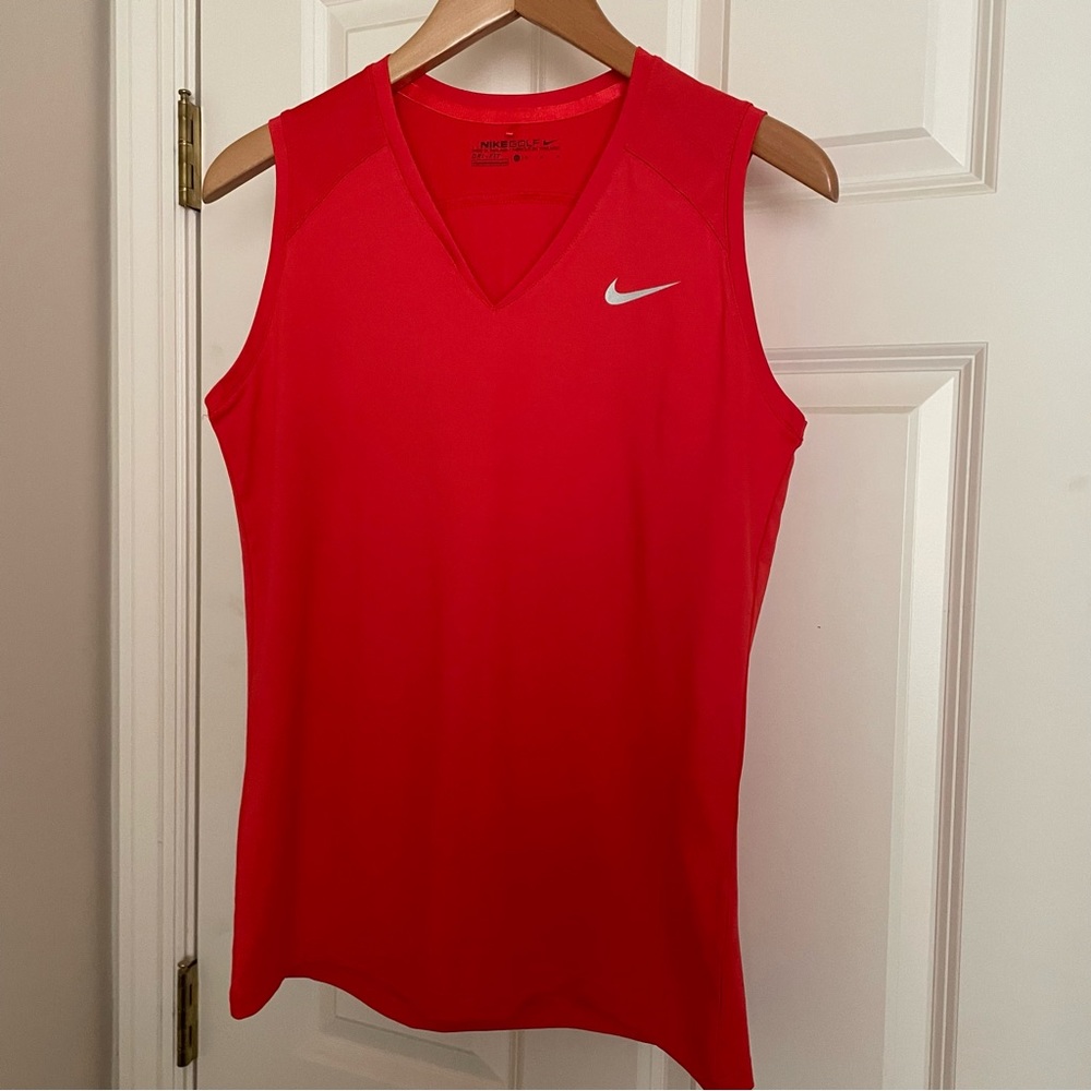 Nike Golf Dri Fit V-Neck Orange Tank Shirt - Size M